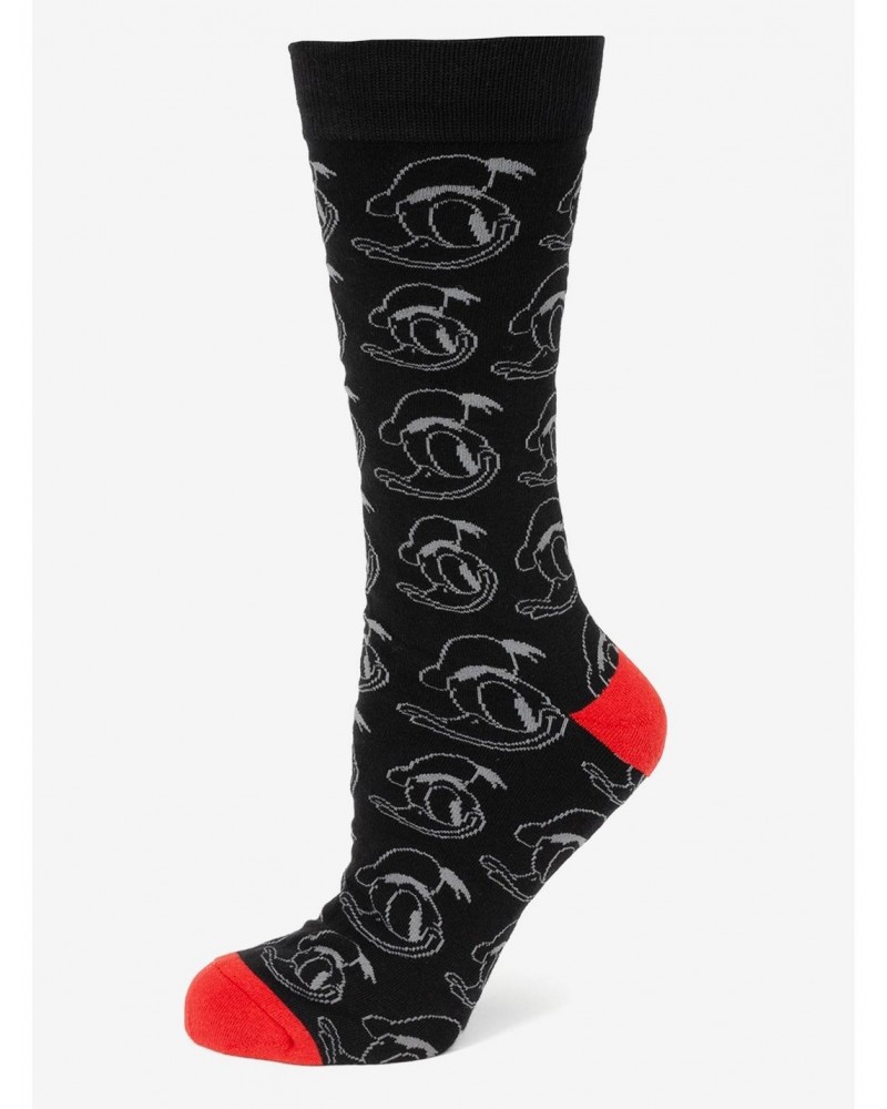 Disney Donald Duck Patterned Black Men's Socks $7.56 Socks