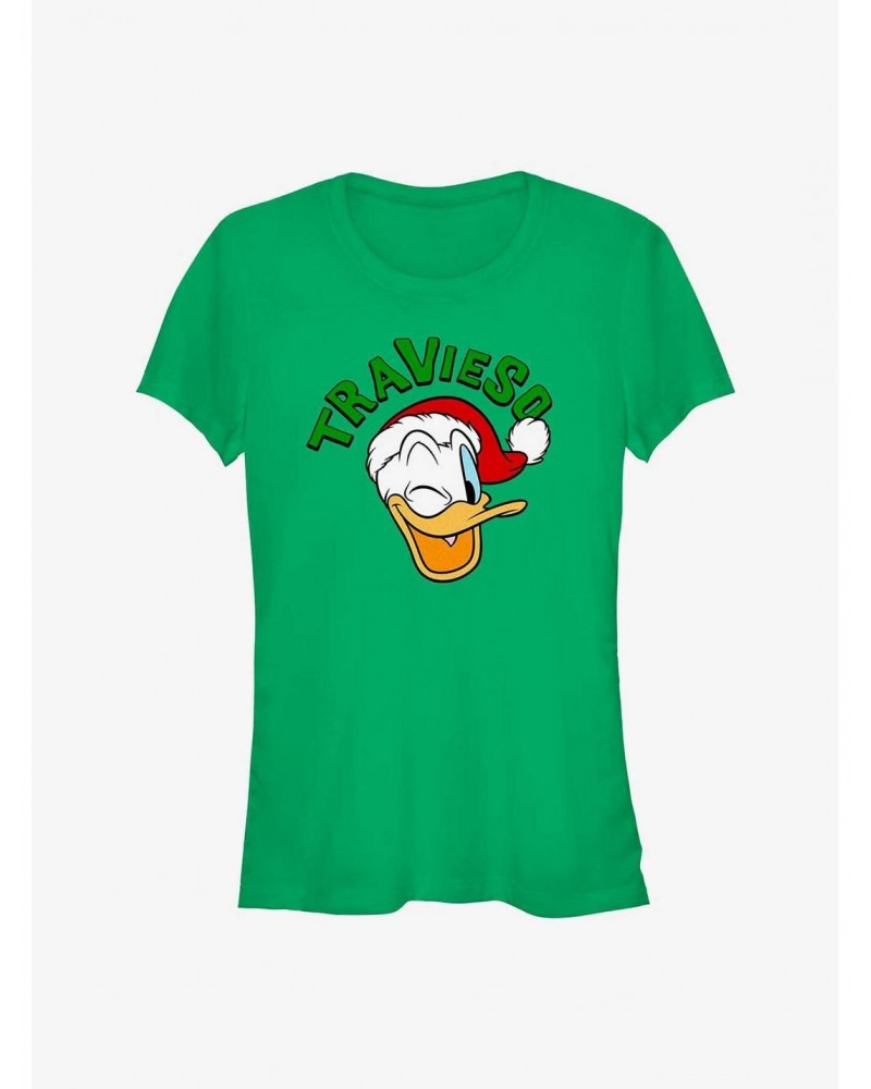 Disney Mickey Mouse Travieso Naughty in Spanish Donald Girls T-Shirt $7.72 T-Shirts